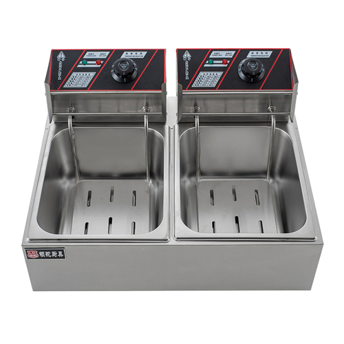 6+6L Silinder Double Cylinder Baskets Double Electric Fryer