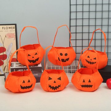 Halloween Portable Pumpkin Bag: Kids Candy Gift Bag for Party and Holiday
