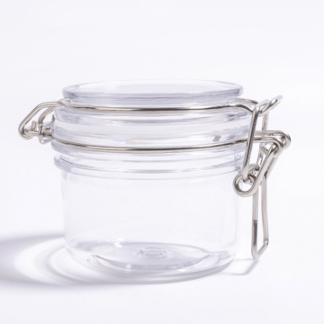 Transparent Clear Food Grade 200ml PET Salt Jar - Air-tight Sealable Round Food Container