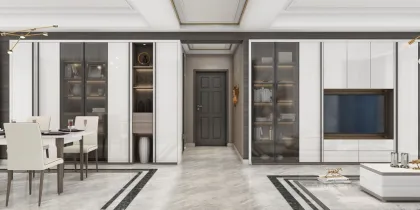 Retro-Chic Boutique Cupboard for Living Room