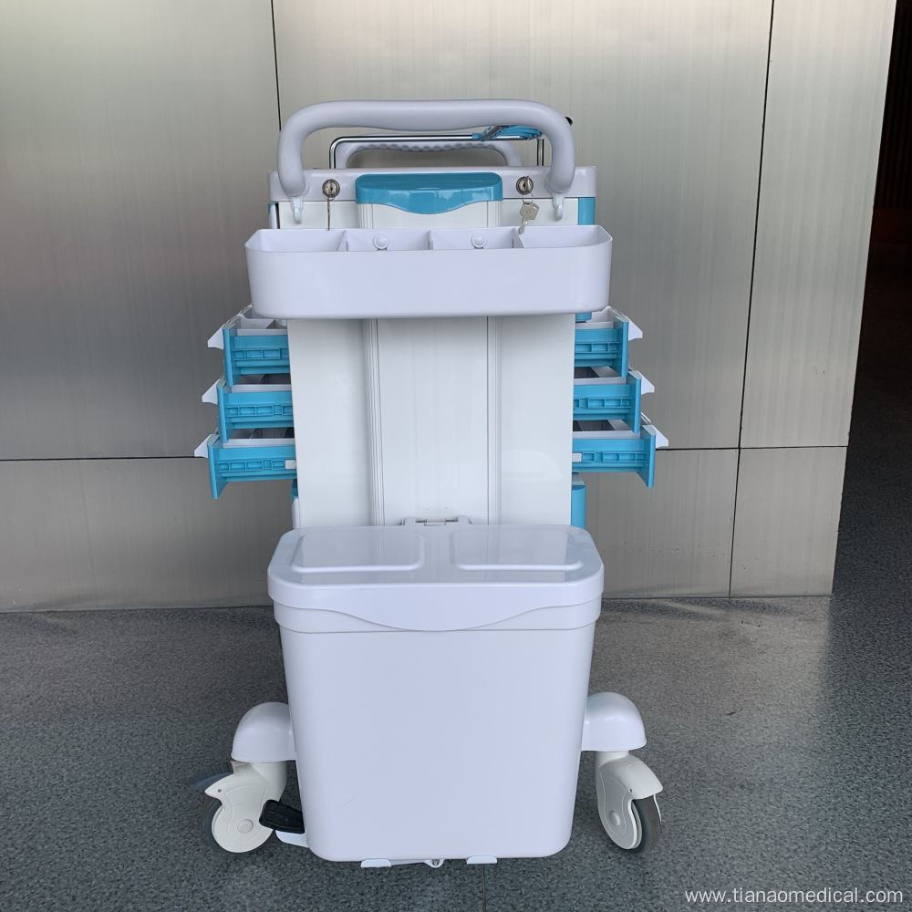 Hospital Steel ABS Convenient Medicine Trolley