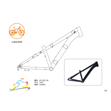 2019 venda quente 24 polegadas mountainbike quadro de bicicleta