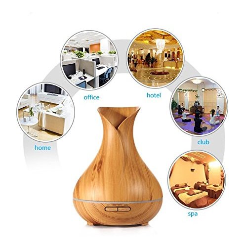 Wood Flower Design Travel Soothing Ultrasonic Diffuser 400ml