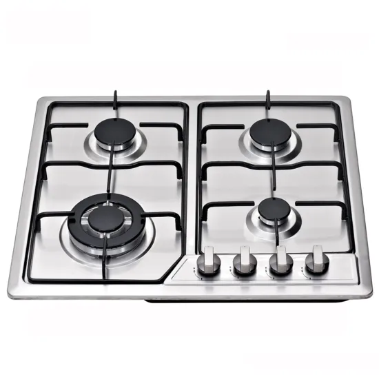 Nuoyi Professional 4 Burner Stainless Steel Gas Cooker with Cast Iron Burners
