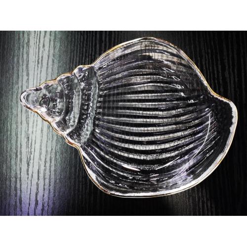 Transparent lackierter Gold Conch Essteller