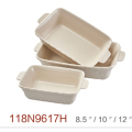 Gạch vuông dính nướng món thủ công đồ gốm Ovenware