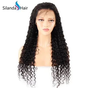 Silanda hair #1B Water Wave Brazilian Remy Full Lace Human Hair Wigs