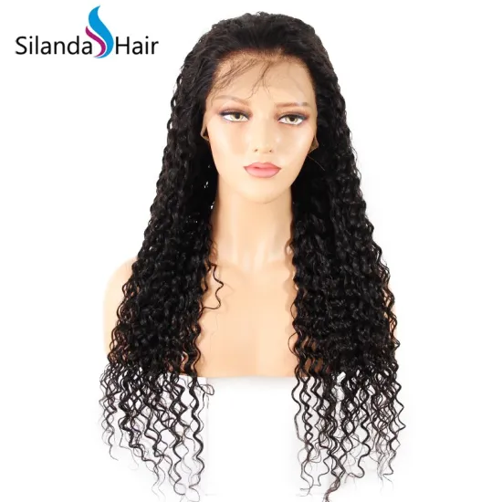 Silanda hair #1B Water Wave Brazilian Remy Full Lace Human Hair Wigs