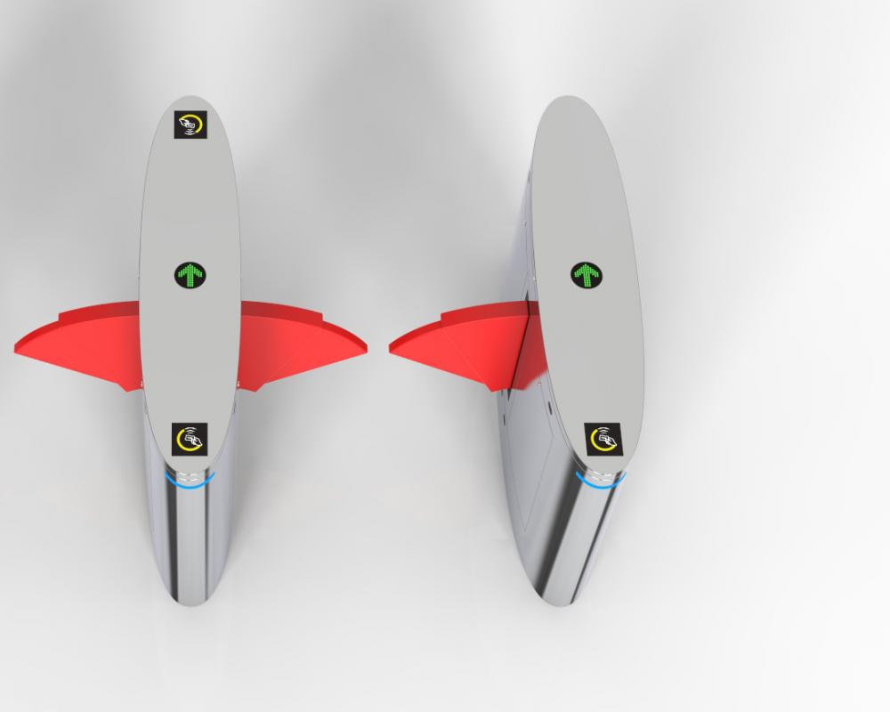 Flap Turnstile Integrated With Face Recognition