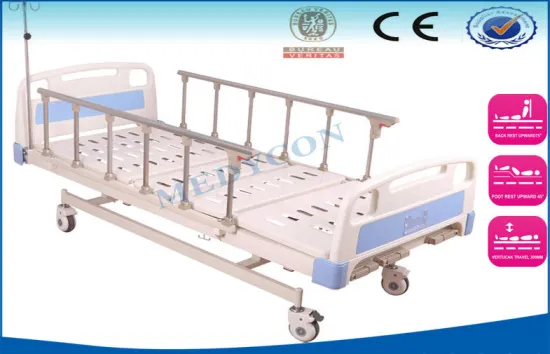 Mobile Medical Beds , Icu Patient Beds With Pp / Abs Head And Foot Board