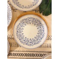 Retro green polka dot yellow tire porcelain