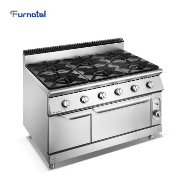 Professional Restaurant Kitchen Cooking Equipment Commercial Gas 4/6 Burner Cooking Range with Oven