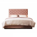 Tela pink upholstery tufted king size bed