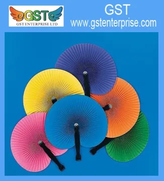 Colorful Paper Folding Fans 10.5 inches
