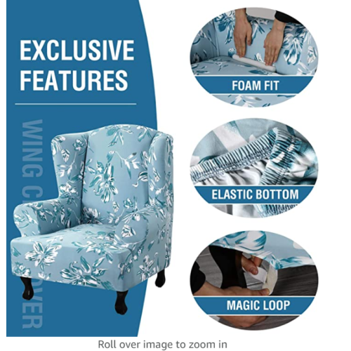 Printed Wingback Chair Slipcover