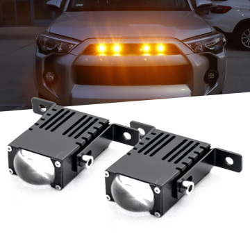 Super Bright LED Projector Lens with Dual Color Mini Auto Car Front Grill Lights for Truck