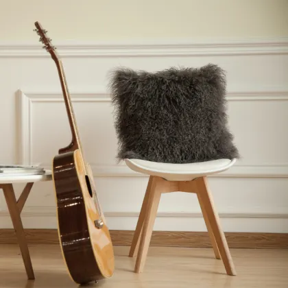 Lamb Fur Pillow Double Sided Fur Snow White