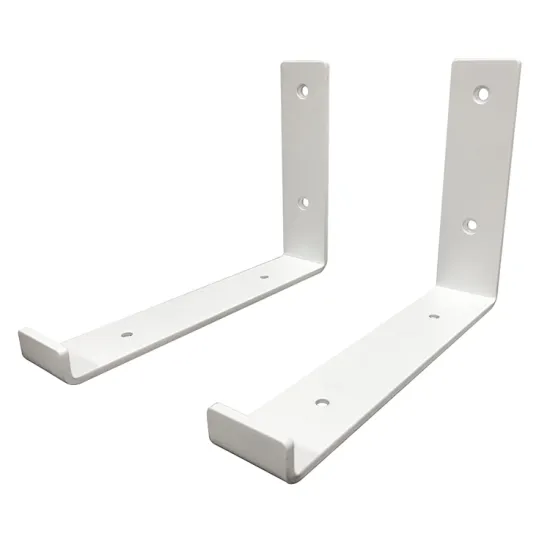 Bright White Finish Floating Shelf Bracket Wall Hanging