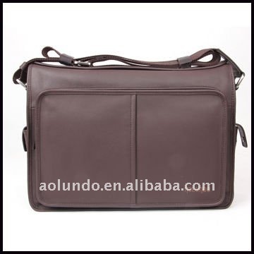 Men genuine casual leather messenger bag