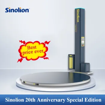 Automatic Pallet Wrapping Machine Manufacturer Inline/Online Rotary Arm Film Pallet Wrapping Machine