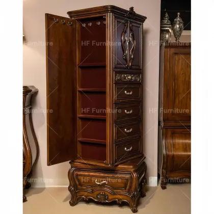 Luxury Solid Wood Lingerie Chest with Full-length Mirror