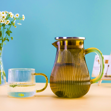 Wholesale Custom High Borosilicate Glass Pitcher for Lemon Water and Beverages