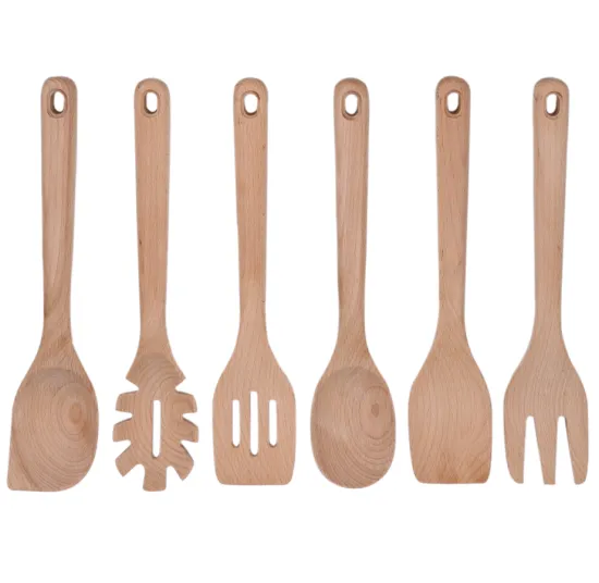 Beech wood utensils 6 pcs of set