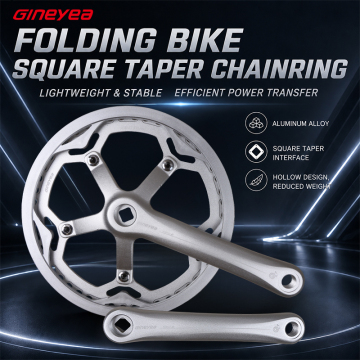 50T Square Tirus Basikal Lipat Crankset Aluminium Alloy Chain Guard 170mm Crankset untuk OEM Borong