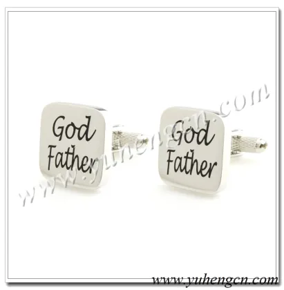 Elegant Square God Father,Brides Son,Grooms Son Wedding cufflinks