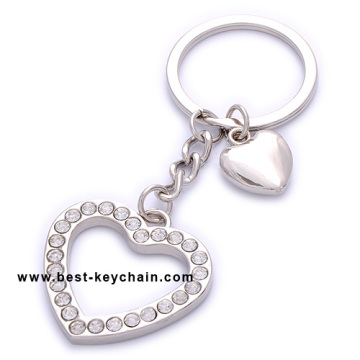 Wholesale Metal Heart Shape Diamond Bling Keychains (BK11368)