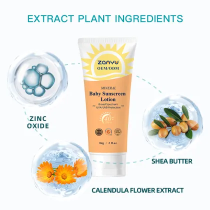 Private Label Kids SPF 40+ Sunscreen Lotion - 100% Premium Mineral Sun Protection Cream