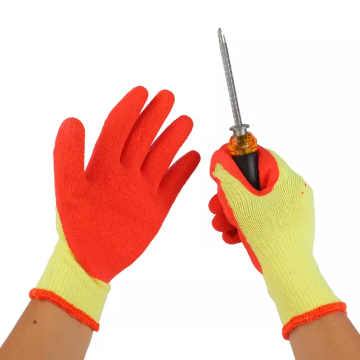 LATEX revestido com luvas de trabalho de segurança sem costura