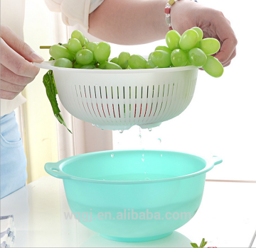 Double Layers Plastic Washing Draining Basket Fruit Vegetables Basket
