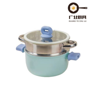 Artisan Blue Bean Two-Tier Steaming Pot