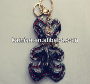 fashion accessory pendant fluorescent bear chain pendant with crystal