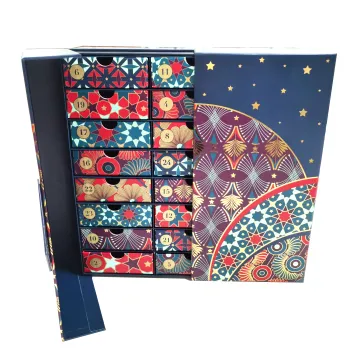 Advent calendar paper packaging with 24 drawer boxes
