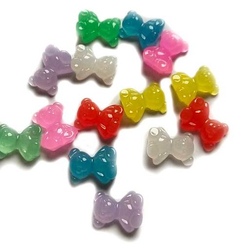 Hot Selling Products Mini Colorful Tiny Bear Loose Resin Cabochons Kawaii Pastel Flat Back Stickers for Craft DIY Decorations