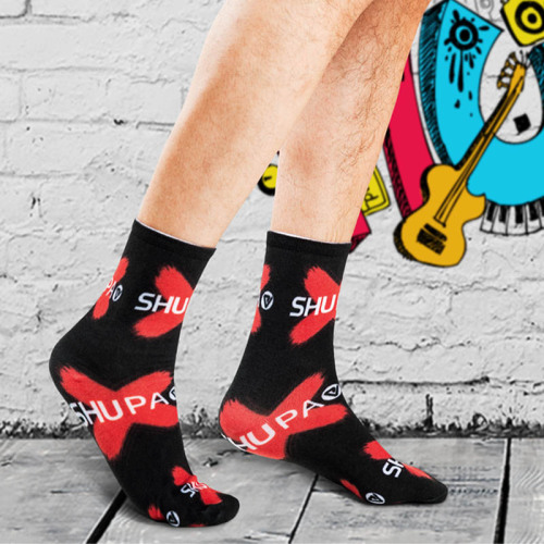 Men's Combed Cotton Socks mid-tube print trendy shoes with casual trendy socks Factory