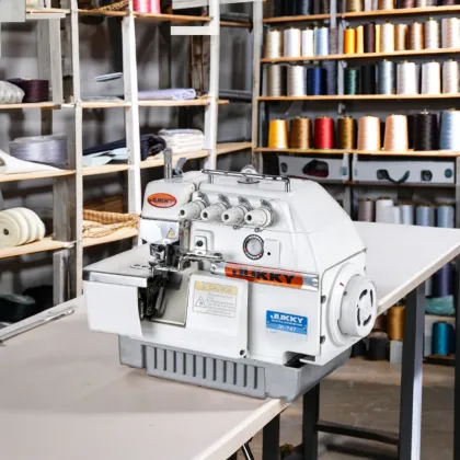 Jukky JK747 Manual Feed Overlock Sewing Machine - New Condition Used for Home Apparel Sewing
