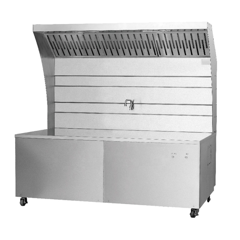 All-In-One Kitchen Exhaust Hood with cooking pot