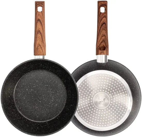 Forged Aluminum Induction Non-Stick Fry Pan with Wooden Handle