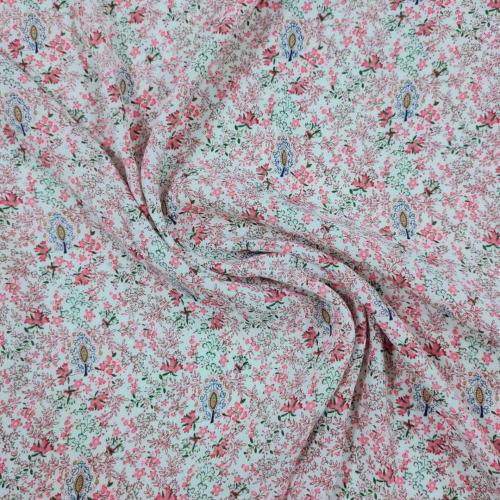 Light Woven Rayon Printed Small Floral Fabric