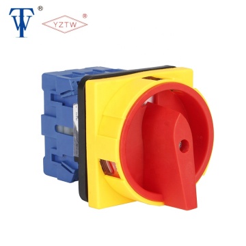 YZTW TWD11-32 Yellow Red Padlock Rotary Cam Switch AC/DC Isolator