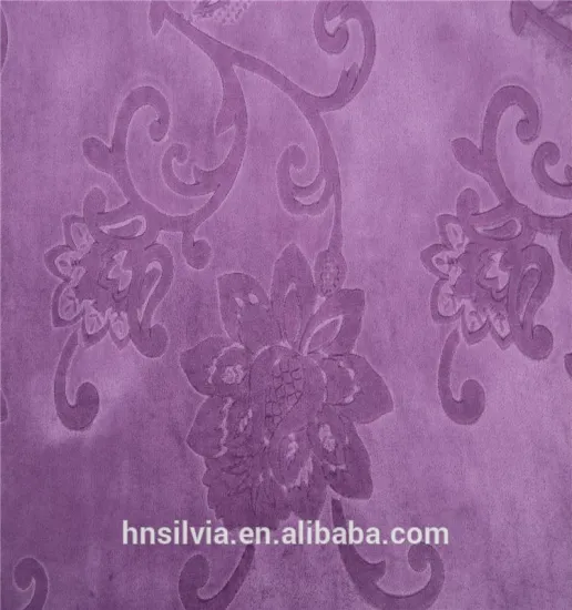 Polyester Flower Pattern Burnout Velvet Fabric For Sofa