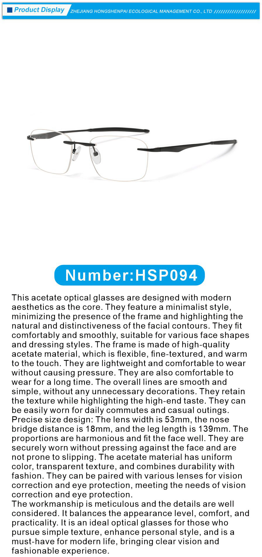 Lightweight Rimless Metal Glasses
