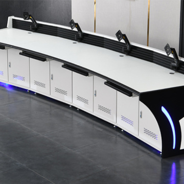 Curved Lacquered Command Center Console