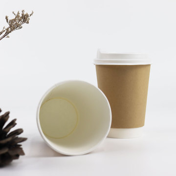 Biodegradable Kraft Paper Cups with Sleeves and Lid - Custom Design Factory Direct Sale