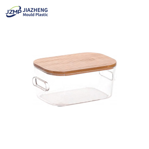 Bamboo Lid Container Clear Storage Box Pantry Bin