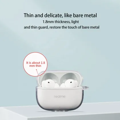 Transparent TPU Protective Case for Realme Buds T300 Earphones