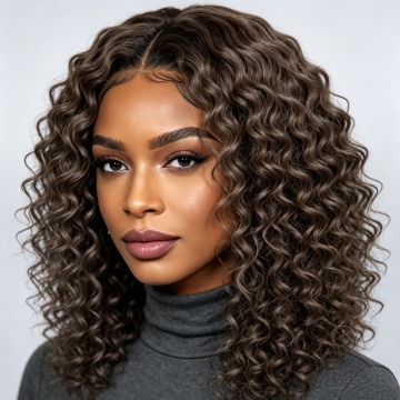 12 Inch 13x4 HD Lace Frontal Kinky Curls 180% Density 6 Human Hair Glueless Wig